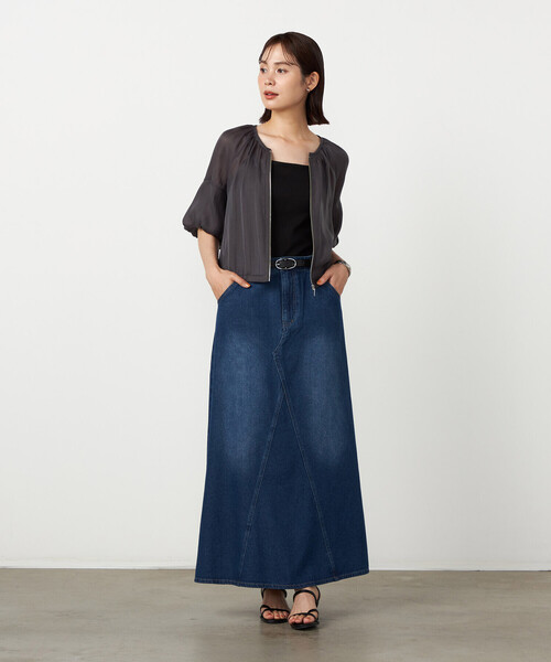 COMME CA ISM(コムサイズム)の「リメイク風 ロングデニムスカート(デニムスカート・レディース・ネイビー/ブルー・LARGE/MEDIUM)」の6枚目の写真