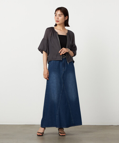 COMME CA ISM(コムサイズム)の「リメイク風 ロングデニムスカート(デニムスカート・レディース・ネイビー/ブルー・LARGE/MEDIUM)」の7枚目の写真