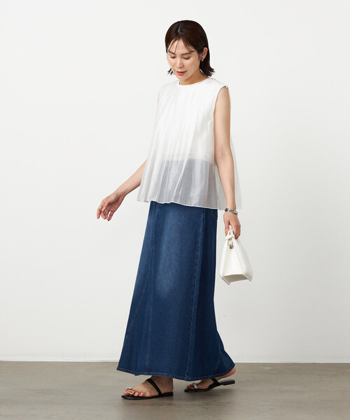 COMME CA ISM(コムサイズム)の「リメイク風 ロングデニムスカート(デニムスカート・レディース・ネイビー/ブルー・LARGE/MEDIUM)」の8枚目の写真