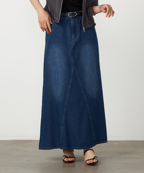 COMME CA ISM(コムサイズム)の「リメイク風 ロングデニムスカート(デニムスカート・レディース・ネイビー/ブルー・LARGE/MEDIUM)」の9枚目の写真