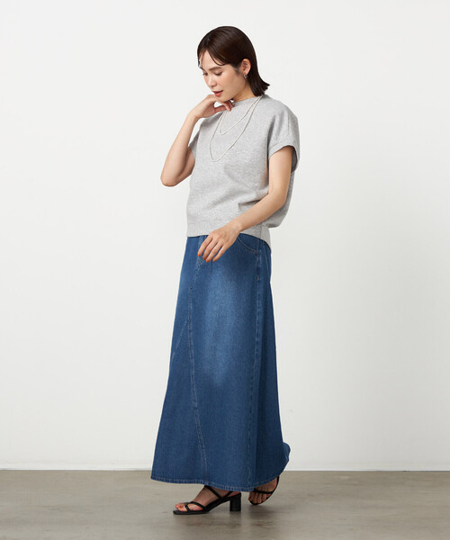 COMME CA ISM(コムサイズム)の「リメイク風 ロングデニムスカート(デニムスカート・レディース・ネイビー/ブルー・LARGE/MEDIUM)」の12枚目の写真
