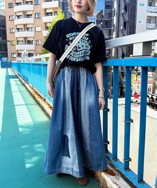 DOUBLE NAME(ダブルネーム)の「スラブ天竺 DOODLE LOGO TEE(Tシャツ/カットソー・レディース・オフホワイト/レッド/ブラック・FREE)」の4枚目の写真