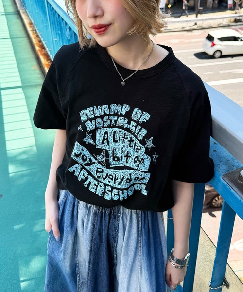 DOUBLE NAME(ダブルネーム)の「スラブ天竺 DOODLE LOGO TEE(Tシャツ/カットソー・レディース・オフホワイト/レッド/ブラック・FREE)」の6枚目の写真