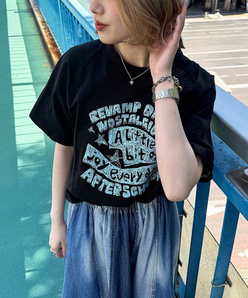 DOUBLE NAME(ダブルネーム)の「スラブ天竺 DOODLE LOGO TEE(Tシャツ/カットソー・レディース・オフホワイト/レッド/ブラック・FREE)」の7枚目の写真