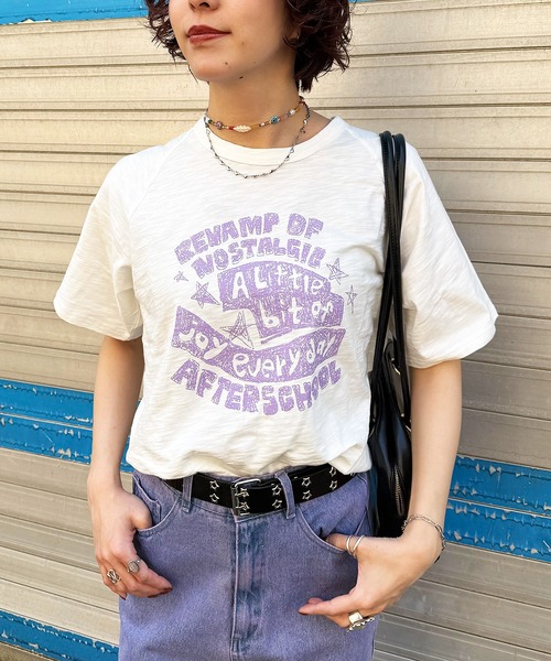 DOUBLE NAME(ダブルネーム)の「スラブ天竺 DOODLE LOGO TEE(Tシャツ/カットソー・レディース・オフホワイト/レッド/ブラック・FREE)」の10枚目の写真