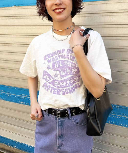 DOUBLE NAME(ダブルネーム)の「スラブ天竺 DOODLE LOGO TEE(Tシャツ/カットソー・レディース・オフホワイト/レッド/ブラック・FREE)」の11枚目の写真