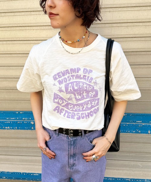 DOUBLE NAME(ダブルネーム)の「スラブ天竺 DOODLE LOGO TEE(Tシャツ/カットソー・レディース・オフホワイト/レッド/ブラック・FREE)」の12枚目の写真