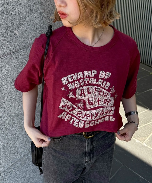 DOUBLE NAME(ダブルネーム)の「スラブ天竺 DOODLE LOGO TEE(Tシャツ/カットソー・レディース・オフホワイト/レッド/ブラック・FREE)」の14枚目の写真