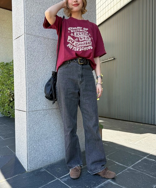 DOUBLE NAME(ダブルネーム)の「スラブ天竺 DOODLE LOGO TEE(Tシャツ/カットソー・レディース・オフホワイト/レッド/ブラック・FREE)」の16枚目の写真
