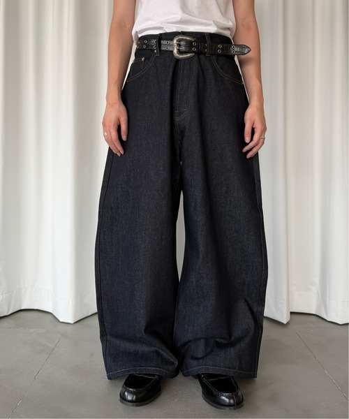kutir（クティール）の「BAGGY SILHOUETTE RIGID DENIM PANTS/バギーシルエットリジットデニムパンツ（デニムパンツ・メンズ・ブラック/インディゴブルー・LARGE/MEDIUM/SMALL）」の10枚目の写真