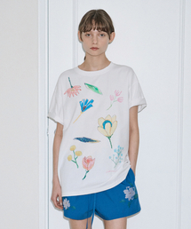 SINOON | Floral Garden T-Shirt (White)(Tシャツ/カットソー)