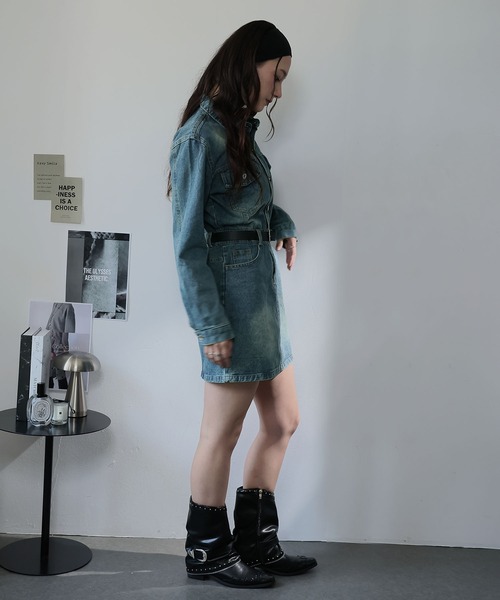 Ulysses(ユリシス)の「ベルト付きデニムミニワンピ(ワンピース・レディース・ブルー・F)」の15枚目の写真