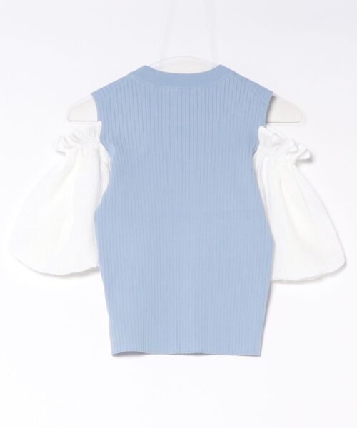 MARY QUANT(マリークワント)の「シフォン袖ニット プルオーバー(Tシャツ/カットソー・レディース・ホワイト/ブラック/ブルー・M)」の8枚目の写真