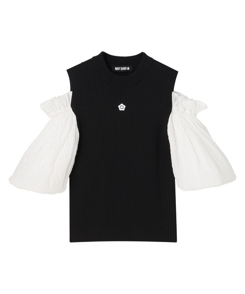 MARY QUANT(マリークワント)の「シフォン袖ニット プルオーバー(Tシャツ/カットソー・レディース・ホワイト/ブラック/ブルー・M)」の9枚目の写真