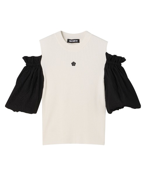 MARY QUANT(マリークワント)の「シフォン袖ニット プルオーバー(Tシャツ/カットソー・レディース・ホワイト/ブラック/ブルー・M)」の15枚目の写真