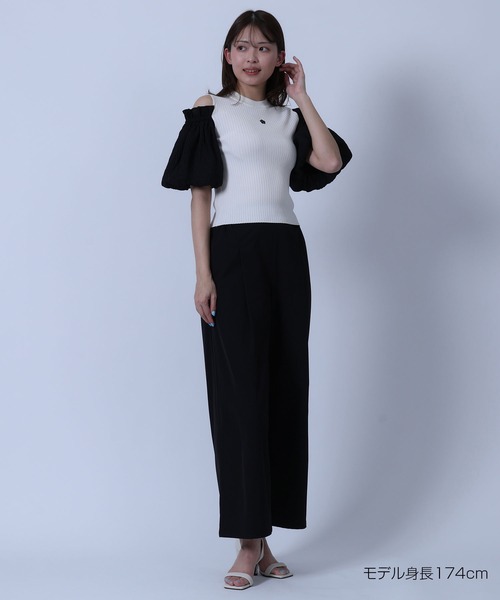 MARY QUANT(マリークワント)の「シフォン袖ニット プルオーバー(Tシャツ/カットソー・レディース・ホワイト/ブラック/ブルー・M)」の18枚目の写真