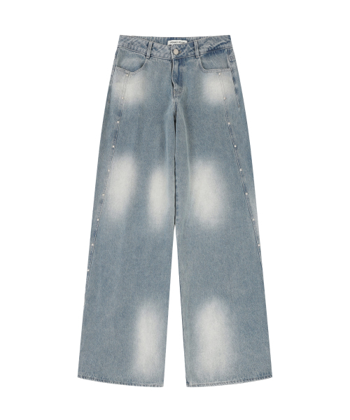 ORDINARY HOLIDAY（オーディナリー ホリデー）の「STUD WIDE PANTS [SKY BLUE]（デニムパンツ・レディース・その他・SMALL/MEDIUM）」の2枚目の写真