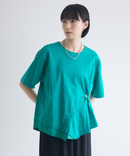 Paradise Picnic(パラダイスピクニック)の「【接触冷感/マシンウォッシャブル/抗ピル】ドライタッチコットンドロストTシャツ(Tシャツ/カットソー・レディース・グリーン/ホワイト/ブラック・FREE)」の19枚目の写真
