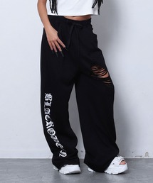 BLACKQUEEN（ブラッククイーン）の「【BLACKQUEEN】クラッシュロゴスウェットワイドパンツ（スウェットパンツ）」