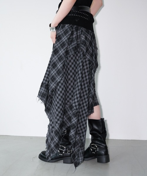 chuclla(チュクラ)の「リメイクチェックスカート chw26a028(スカート・レディース・グレー・FREE)」の15枚目の写真