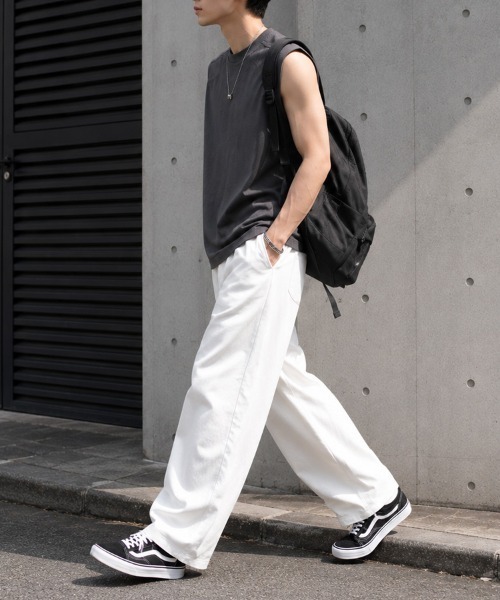 CLOTHY(クロシィ)の「【インナー使いやトレーニングにも◎】メンズ 速乾 肩メッシュ ノースリーブ Tシャツ(タンクトップ・メンズ・ブラック/グレー/オフホワイト・LARGE/MEDIUM)」の19枚目の写真