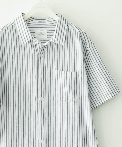 URBAN RESEARCH Sonny Label(アーバンリサーチサニーレーベル)の「接触冷感リネン混ショートスリーブシャツ(シャツ/ブラウス・メンズ・グリーン/ホワイト系その他/ネイビー/グレー/ブルー系その他・MEDIUM/LARGE/X-LARGE)」の2枚目の写真