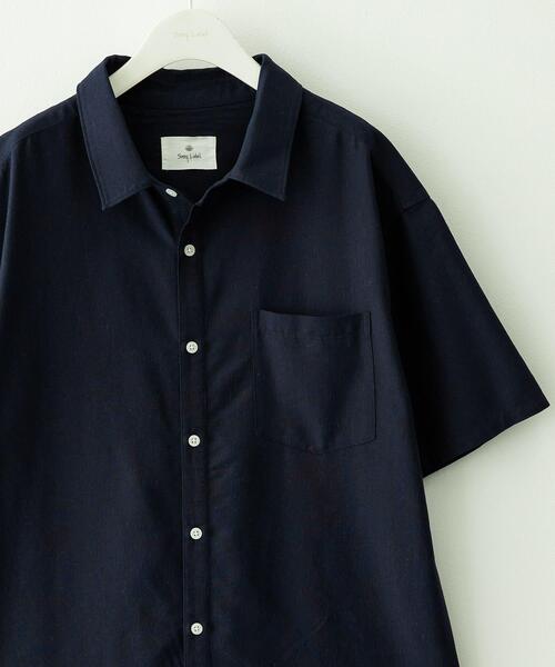 URBAN RESEARCH Sonny Label(アーバンリサーチサニーレーベル)の「接触冷感リネン混ショートスリーブシャツ(シャツ/ブラウス・メンズ・グリーン/ホワイト系その他/ネイビー/グレー/ブルー系その他・MEDIUM/LARGE/X-LARGE)」の4枚目の写真