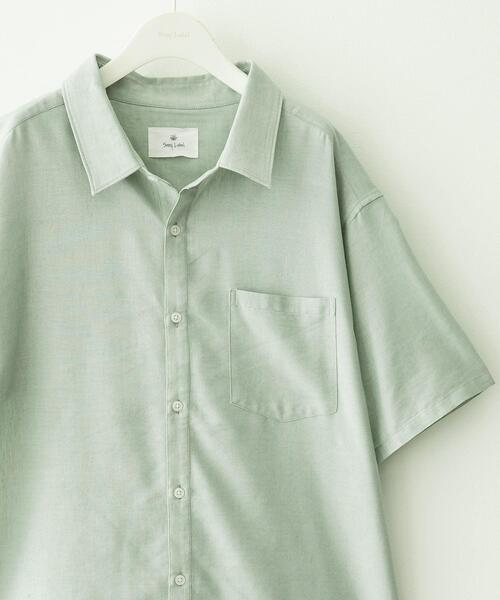 URBAN RESEARCH Sonny Label(アーバンリサーチサニーレーベル)の「接触冷感リネン混ショートスリーブシャツ(シャツ/ブラウス・メンズ・グリーン/ホワイト系その他/ネイビー/グレー/ブルー系その他・MEDIUM/LARGE/X-LARGE)」の1枚目の写真