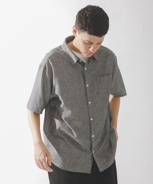 URBAN RESEARCH Sonny Label(アーバンリサーチサニーレーベル)の「接触冷感リネン混ショートスリーブシャツ(シャツ/ブラウス・メンズ・グリーン/ホワイト系その他/ネイビー/グレー/ブルー系その他・MEDIUM/LARGE/X-LARGE)」の20枚目の写真