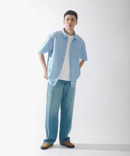 URBAN RESEARCH Sonny Label(アーバンリサーチサニーレーベル)の「接触冷感リネン混ショートスリーブシャツ(シャツ/ブラウス・メンズ・グリーン/ホワイト系その他/ネイビー/グレー/ブルー系その他・MEDIUM/LARGE/X-LARGE)」の6枚目の写真