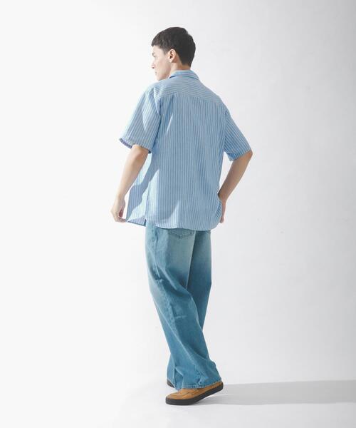 URBAN RESEARCH Sonny Label(アーバンリサーチサニーレーベル)の「接触冷感リネン混ショートスリーブシャツ(シャツ/ブラウス・メンズ・グリーン/ホワイト系その他/ネイビー/グレー/ブルー系その他・MEDIUM/LARGE/X-LARGE)」の7枚目の写真