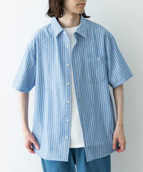 URBAN RESEARCH Sonny Label(アーバンリサーチサニーレーベル)の「接触冷感リネン混ショートスリーブシャツ(シャツ/ブラウス・メンズ・グリーン/ホワイト系その他/ネイビー/グレー/ブルー系その他・MEDIUM/LARGE/X-LARGE)」の9枚目の写真