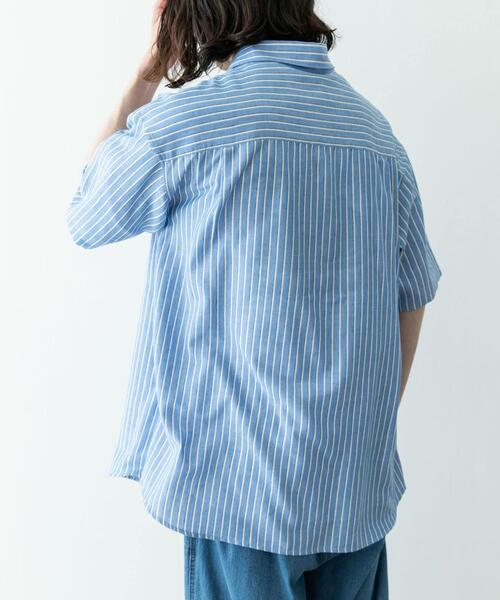 URBAN RESEARCH Sonny Label(アーバンリサーチサニーレーベル)の「接触冷感リネン混ショートスリーブシャツ(シャツ/ブラウス・メンズ・グリーン/ホワイト系その他/ネイビー/グレー/ブルー系その他・MEDIUM/LARGE/X-LARGE)」の12枚目の写真