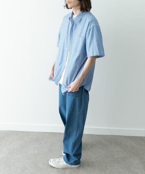 URBAN RESEARCH Sonny Label(アーバンリサーチサニーレーベル)の「接触冷感リネン混ショートスリーブシャツ(シャツ/ブラウス・メンズ・グリーン/ホワイト系その他/ネイビー/グレー/ブルー系その他・MEDIUM/LARGE/X-LARGE)」の13枚目の写真