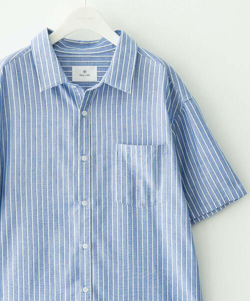 URBAN RESEARCH Sonny Label(アーバンリサーチサニーレーベル)の「接触冷感リネン混ショートスリーブシャツ(シャツ/ブラウス・メンズ・グリーン/ホワイト系その他/ネイビー/グレー/ブルー系その他・MEDIUM/LARGE/X-LARGE)」の15枚目の写真