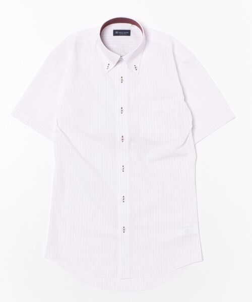 TOKYO SHIRTS（トウキョウシャツ）の「【吸水速乾】 形態安定ノンアイロン ボタンダウン 半袖ビジネスワイシャツ（ビジネスシャツ・メンズ・ピンク・首回り43cm/首回り42cm/首回り39cm/首回り37cm/首回り41cm）」の6枚目の写真