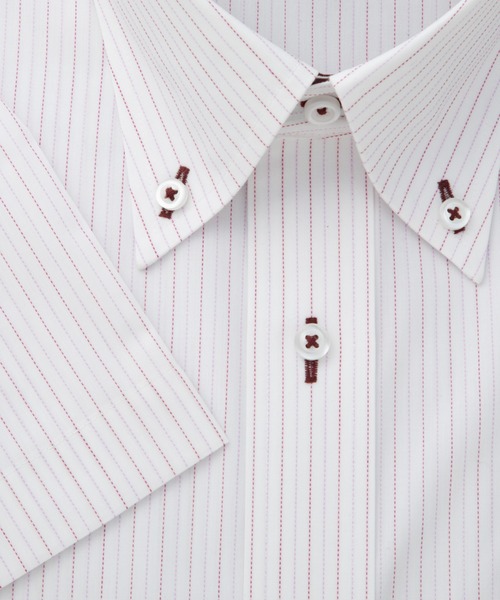 TOKYO SHIRTS（トウキョウシャツ）の「【吸水速乾】 形態安定ノンアイロン ボタンダウン 半袖ビジネスワイシャツ（ビジネスシャツ・メンズ・ピンク・首回り43cm/首回り42cm/首回り39cm/首回り37cm/首回り41cm）」の3枚目の写真