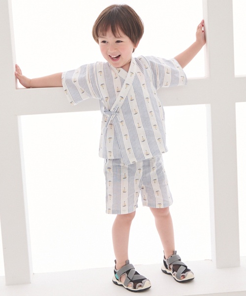petit main(プティマイン)の「【簡単着用】BOYSアソート甚平(浴衣・キッズ・カラフル/ネイビー/サックスブルー/キナリ・110cm/130cm/90cm/100cm/80cm/120cm)」の4枚目の写真