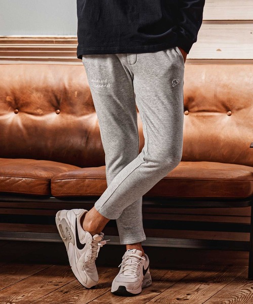 1minute 1second(ワンミニットワンセカンド)の「mp15184-cursive embroidery back fleece easy pants イージーパンツ(1M26A060)(スウェットパンツ・メンズ・ブラック/トップグレー/チャコール・S/M/L/XL)」の1枚目の写真