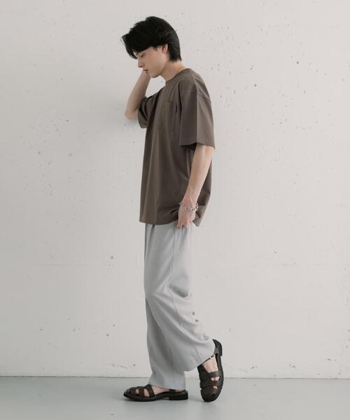 SENSE OF PLACE by URBAN RESEARCH(センスオブプレイスバイアーバンリサーチ)の「リネンライクマイクロチェックワイドスラックス(その他パンツ・メンズ・ネイビー/カーキ/グレー・LARGE/MEDIUM)」の13枚目の写真