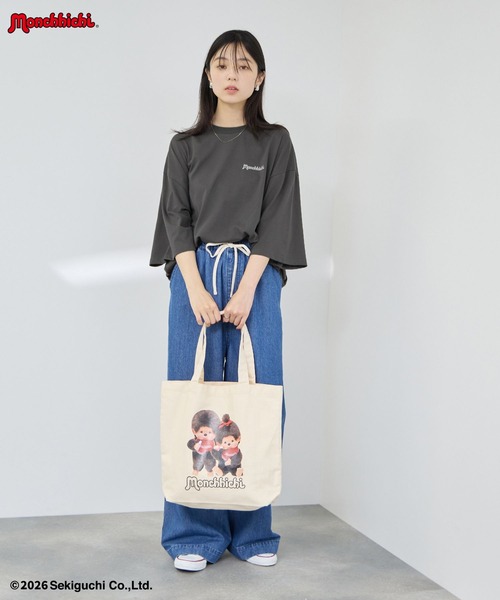 Mac-House(マックハウス)の「【 Monchhichi / モンチッチ 】モンチッチ &べびちっち ルーズTシャツ アクリルキーホルダー付き(Tシャツ/カットソー・レディース・ベージュ/ピンク/チャコール・FREE)」の19枚目の写真
