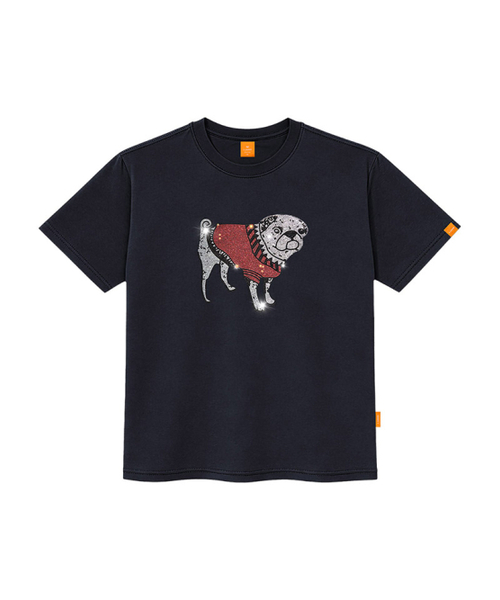 LLAMO（エラモ）の「キュービックレッドドッグ 半袖Tシャツ 男女共用 ビッグサイズ S 4XL（Tシャツ/カットソー・レディース・チャコールグレー/ネイビー/ホワイト/ダークインディゴブルー・SMALL/X-LARGE/4XL/3XL/LARGE/MEDIUM/2XL）」の5枚目の写真