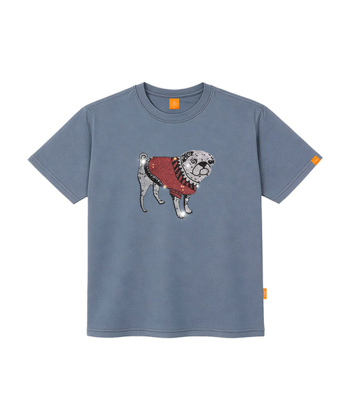 LLAMO（エラモ）の「キュービックレッドドッグ 半袖Tシャツ 男女共用 ビッグサイズ S 4XL（Tシャツ/カットソー・レディース・チャコールグレー/ネイビー/ホワイト/ダークインディゴブルー・SMALL/X-LARGE/4XL/3XL/LARGE/MEDIUM/2XL）」の6枚目の写真