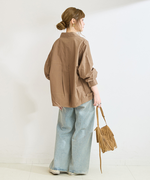 B.C STOCK（ベーセーストック）の「《追加》ウォッシャブル / 襟付きシャツブルゾン（シャツ/ブラウス・レディース・ブラック/キャメル/カーキ・FREE）」の12枚目の写真