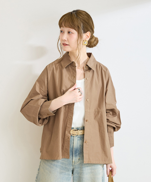 B.C STOCK（ベーセーストック）の「《追加》ウォッシャブル / 襟付きシャツブルゾン（シャツ/ブラウス・レディース・ブラック/キャメル/カーキ・FREE）」の13枚目の写真