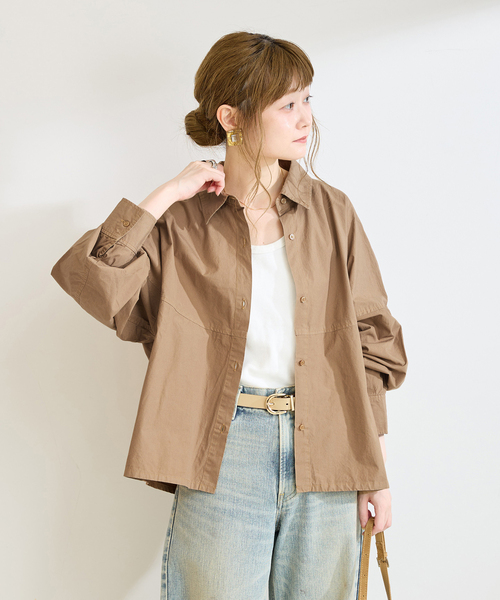 B.C STOCK（ベーセーストック）の「《追加》ウォッシャブル / 襟付きシャツブルゾン（シャツ/ブラウス・レディース・ブラック/キャメル/カーキ・FREE）」の14枚目の写真