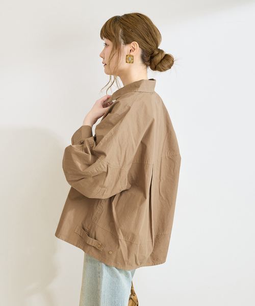 B.C STOCK（ベーセーストック）の「《追加》ウォッシャブル / 襟付きシャツブルゾン（シャツ/ブラウス・レディース・ブラック/キャメル/カーキ・FREE）」の15枚目の写真