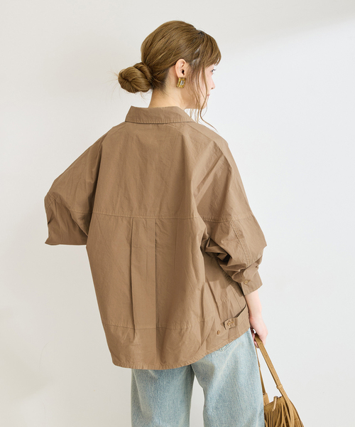 B.C STOCK（ベーセーストック）の「《追加》ウォッシャブル / 襟付きシャツブルゾン（シャツ/ブラウス・レディース・ブラック/キャメル/カーキ・FREE）」の16枚目の写真