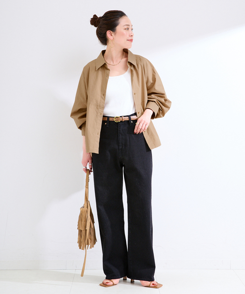 B.C STOCK（ベーセーストック）の「《追加》ウォッシャブル / 襟付きシャツブルゾン（シャツ/ブラウス・レディース・ブラック/キャメル/カーキ・FREE）」の17枚目の写真