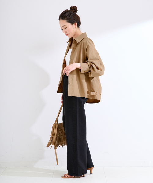 B.C STOCK（ベーセーストック）の「《追加》ウォッシャブル / 襟付きシャツブルゾン（シャツ/ブラウス・レディース・ブラック/キャメル/カーキ・FREE）」の18枚目の写真